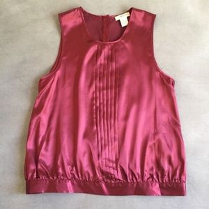 NWT Silky Pleated Sleeveless Top